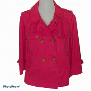 NWT Women’s Ann Taylor LOFT pink short trench jacket Size M